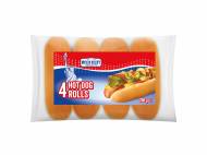 4 petits pains pour hot dog , le prix 0.79 €