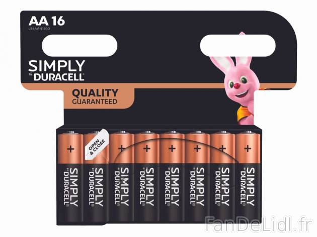 Duracell simply AA ou AAA , prezzo 9.99 EUR 
Duracell simply AA ou AAA 
- 16 pièces ...