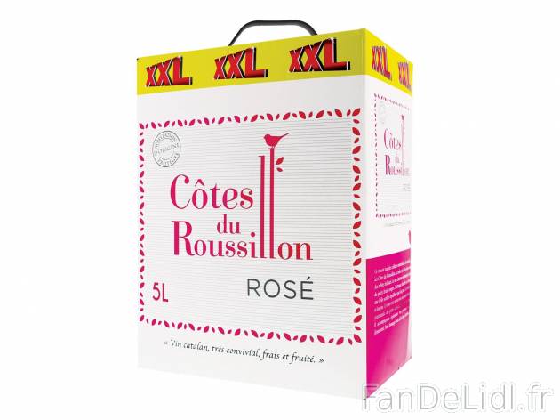Côtes du Roussillon rosé AOP1 , prezzo 10.99 € per La fontaine de 5 L 
- Température ...