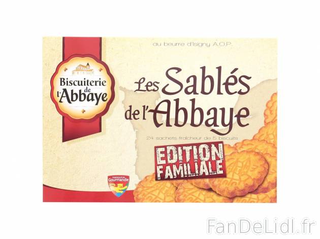 Sablés de l’Abbaye pur beurre1 , prezzo 4.99 € per 750 g au choix 
- Inédit ...