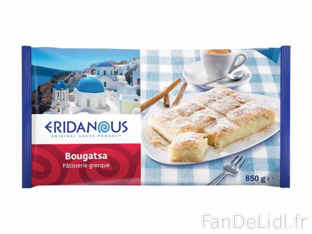 Bougatsa1 , prezzo 2.99 € per 850 g 
-  Pâtisserie grecque à la crème