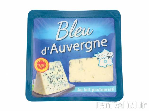Bleu d’Auvergne AOP1 , prezzo 1.09 € per 125 g 
-  Lait de vache