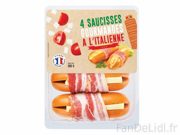 4 saucisses gourmandes à l’Italienne1 , prezzo 3.79 € per 560 g 
    