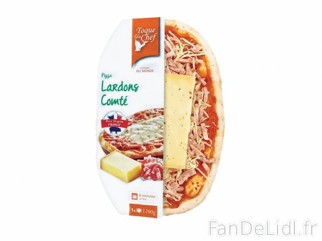 Pizza lardons-comté1 , prezzo 1.09 € per 200 g 
-  Inédit chez Lidl
