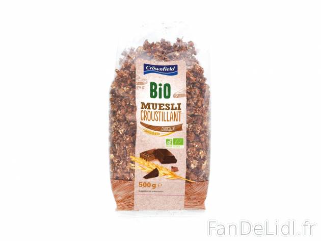 Muesli Bio1 , prezzo 2.69 € per 500 g au choix 
- Au choix : chocolat ou fruits ...