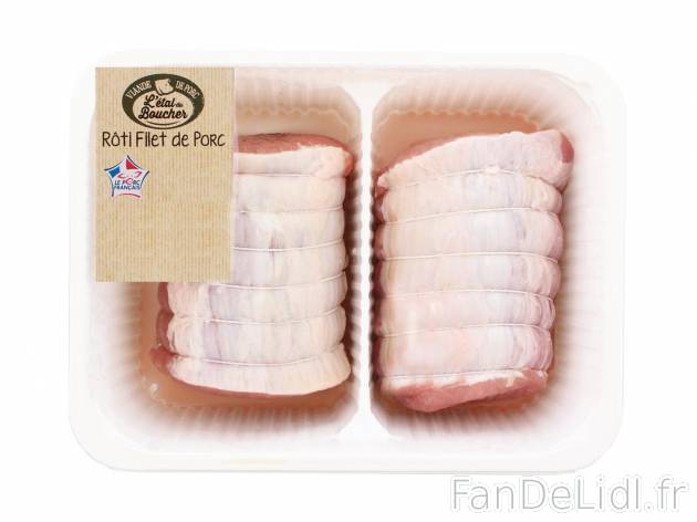 2 rôtis de filet de porc1 , prezzo 5.99 &#8364; per Le kilo 
- Les 2 r&ocirc;tis ...