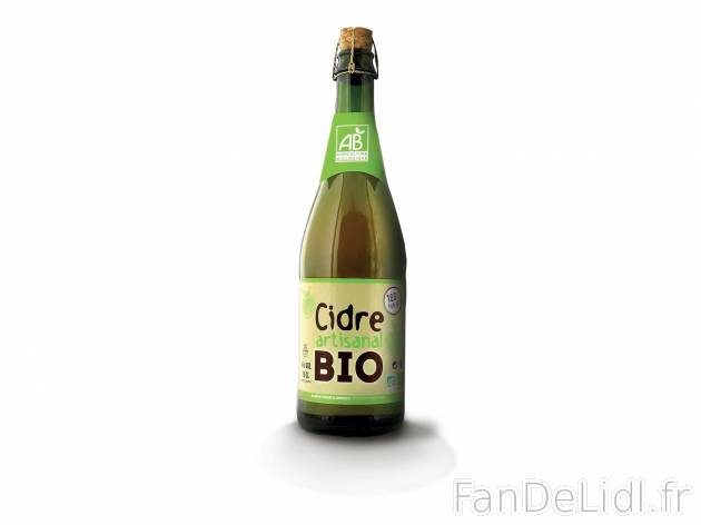 Cidre artisanal Bio1 , prezzo 2.29 € per 75 cl 
- 4 % pur jus
- Inédit chez ...