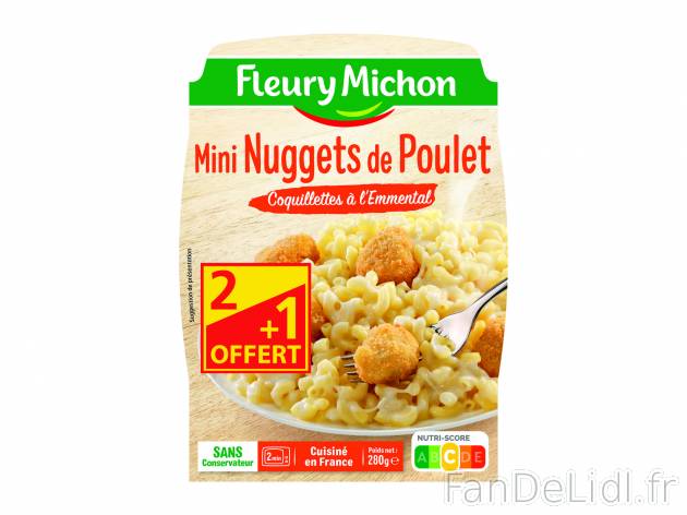 Fleury Michon mini nuggets de poulet & coquillettes à , le prix 4.99 € 
- ...