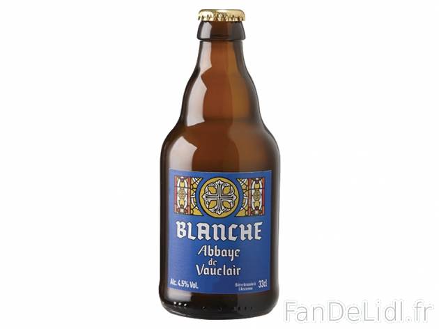 Bière Blanche d&apos;Abbaye , prezzo 0.89 € per 33 cl, 1 L = 2,70 € EUR. ...