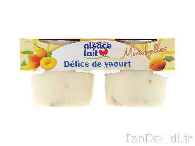 Délice de yaourt aux mirabelles1 , prezzo 1.99 € per 4 x 125 g 
    
