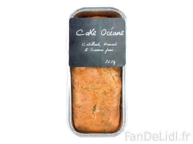 Cake océane1 , prezzo 3.19 € per 260 g 
- Composé de cabillaud, homard et saumon ...