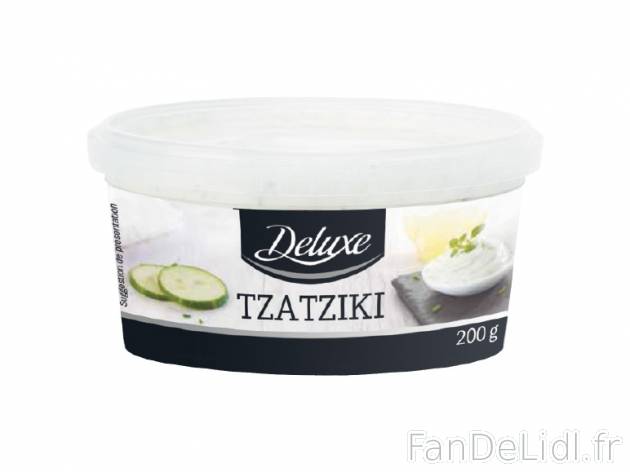 Tzatziki , prezzo 1.29 € per 200 g, 1 kg = 6,45 € EUR.