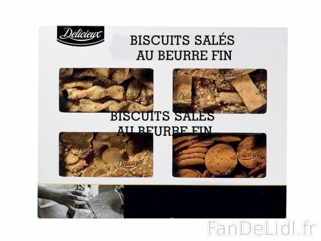 Biscuits salés au beurre fin , prezzo 3.99 € per 300 g, 1 kg = 13,30 € EUR.