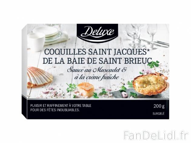 2 coquilles Saint-Jacques de la baie de Saint-Brieuc , prezzo 4.99 € per 200 g, ...
