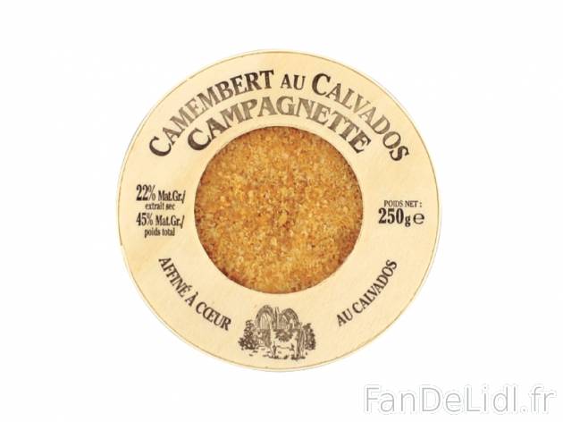 Camembert affiné au Calvados* , prezzo 2.69 € per 250 g, 1 kg = 10,76 € EUR. ...