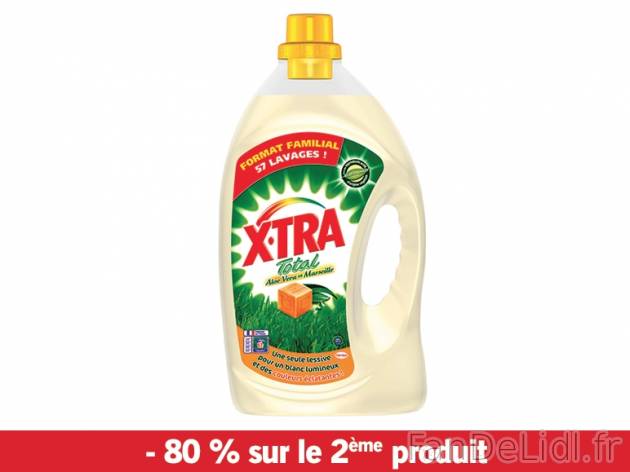 X-Tra Total lessive liquide , prezzo 9.75 € per Soit le lot de 2 x 4 L, 1 L = ...