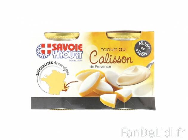 2 yaourts au calisson de Provence , prezzo 1.39 € per 2 x 125 g, 1 kg = 5,56 € ...