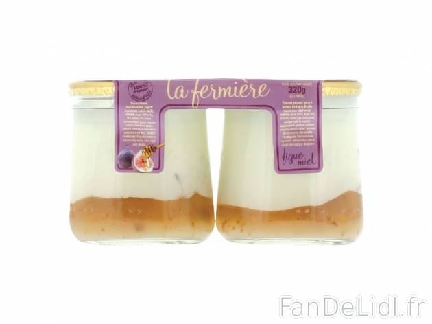 2 yaourts figue-miel , prezzo 1.95 € per 2 x 160 g, 1 kg = 6,09 € EUR. 
- Fabriqués ...