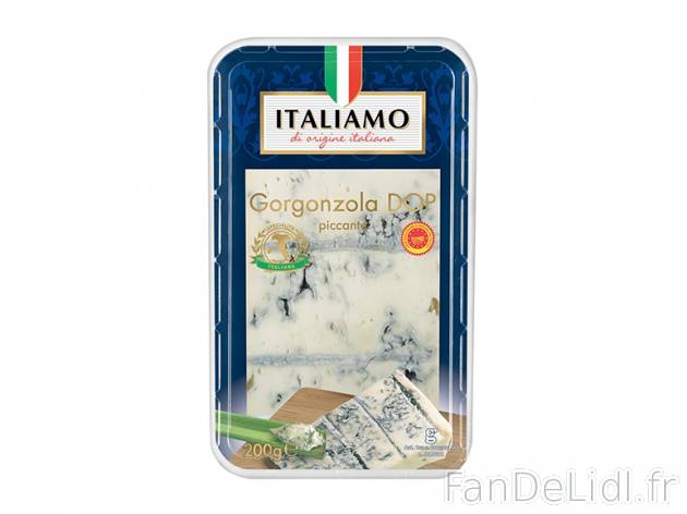 Gorgonzola DOP , prezzo 1.75 € per 200 g au choix, 1 kg = 8,75 € EUR. 
- Sans ...