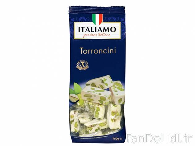 Torroncini , prezzo 2.49 € per 160 g au choix, 1 kg = 15,56 € EUR. 
- Au choix ...