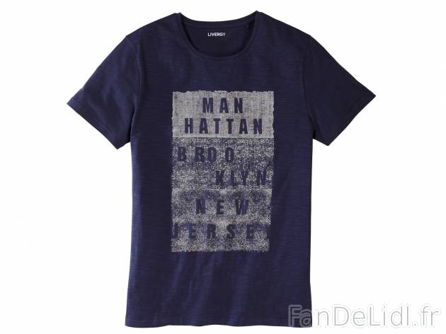 T-shirt , prezzo 4.49 € per L&apos;unité au choix 
- Ex. : 90 % coton et ...