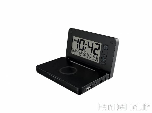 Réveil numérique avec station de charge Qi® Auriol, le prix 24.99 € 
- Puissance ...