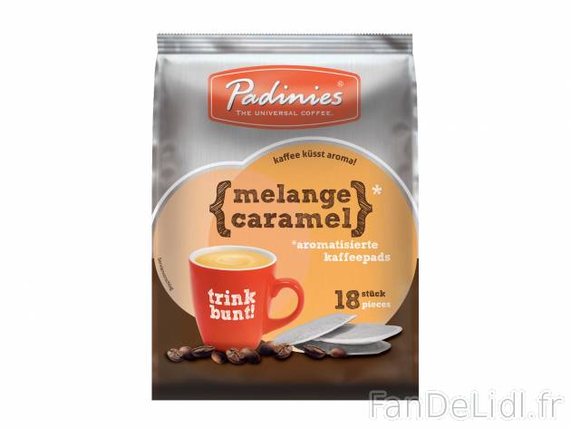 Dosettes de café saveur caramel1 , prezzo 1.39 € per 126 g 
-  18 dosettes