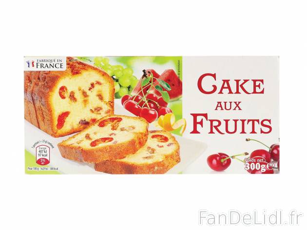 Cake aux fruits1 , prezzo 1.29 € per 300 g 
    