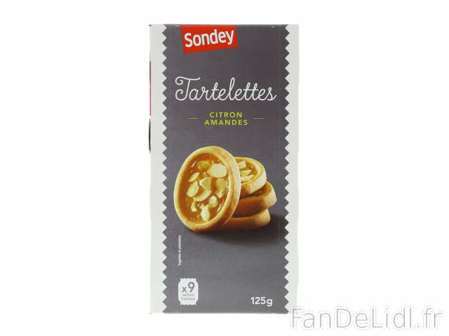 Tartelettes1 , prezzo 0.99 € per 125 g au choix 
- Au choix : framboise-crumble ...