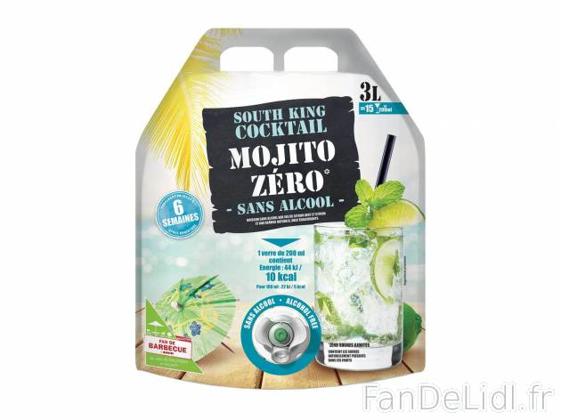 Cocktail Mojito sans alcool zéro sucre , le prix 4.99 &#8364;