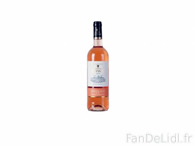 Bordeaux rosé AOP , le prix 1.87 &#8364; 
- La bouteille de 75 cl : 2,49 &euro; ...