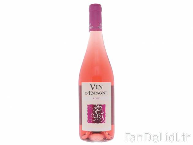 Vin dEspagne rosé , le prix 0.97 &#8364; 
- La bouteille de 75 cl : 1.29 &euro; ...