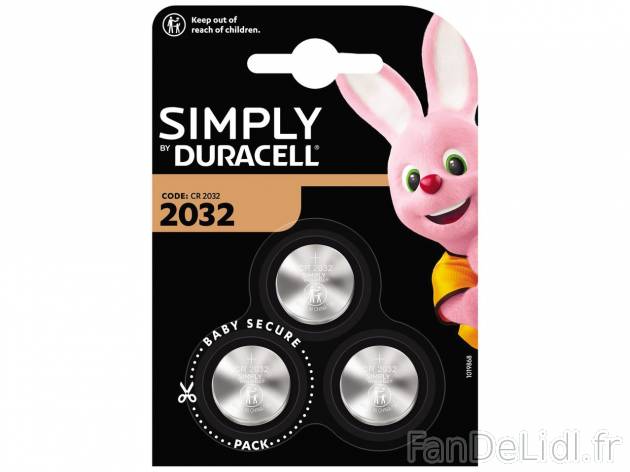 Duracell simply 2032 , prezzo 6.99 EUR 
Duracell simply 2032 
- 3 pièces 10010743 ...