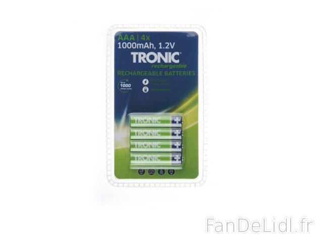 TRONIC® Piles rechargeables, AA/AAA, Tronic    , prezzo 4.99 EUR