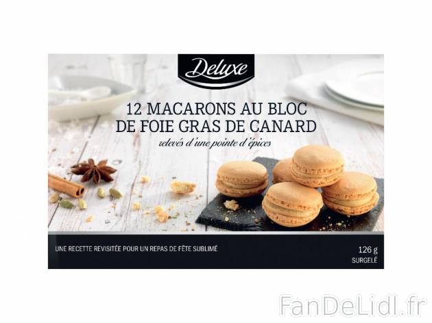 12 macarons au bloc de foie gras de canard1 , prezzo 4.49 € per 126 g 
   