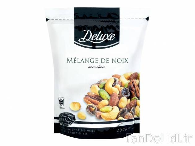 Mélange de noix1 , prezzo 2.99 € per 200 g au choix 
- Au choix : noix-olives, ...