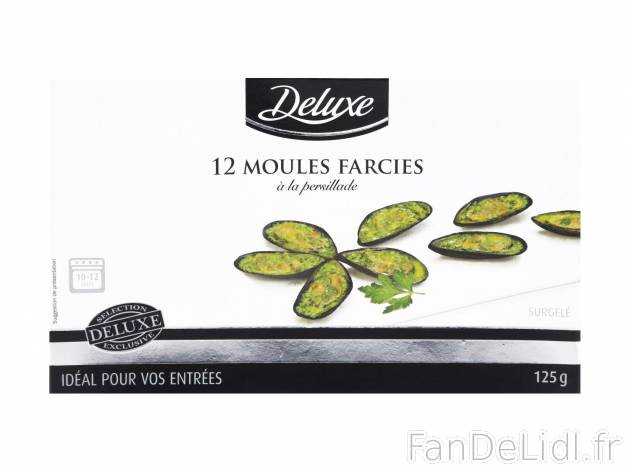 12 moules farcies1 , prezzo 2.99 € per 125 g 
    