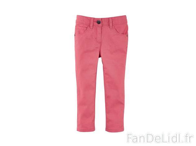 Pantalon en twill ou jean fille , prezzo 5.99 € 
- Ex. 79 % coton, 19 % polyester ...
