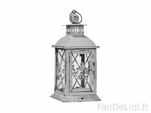Lanterne photophore en métal , prezzo 6.99 € 
- En métal avec vitres en verre
- ...