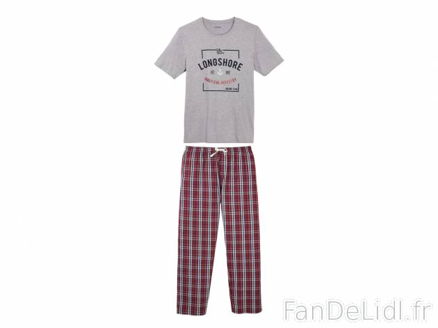 Pyjama homme , prezzo 9.99 € 
- Ex. haut 60 % coton et 40 % polyester et bas ...