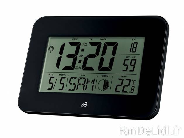 Horloge radioguidée LCD , prezzo 9.99 € 
- Env. 22,9 x 16,2 x 2,1 cm (l x h ...