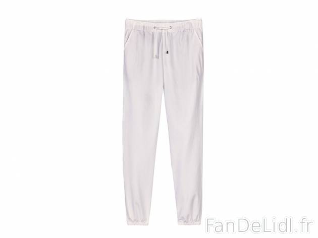 Pantalon femme , prezzo 9.99 €  
-  Ex. 55 % lin et 45 % coton
-  4 coloris au choix