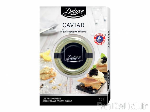 Caviar1 , prezzo 9.99 € 15 g 
-  Vente de 4 packs de caviar par foyer maximum