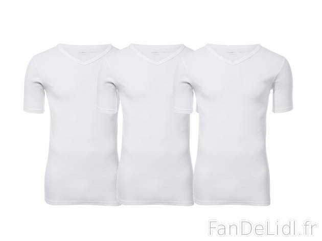 T-shirts homme , prezzo 9.99 € 
- 100 % coton
- Lot de 3
- Au choix : col rond ...