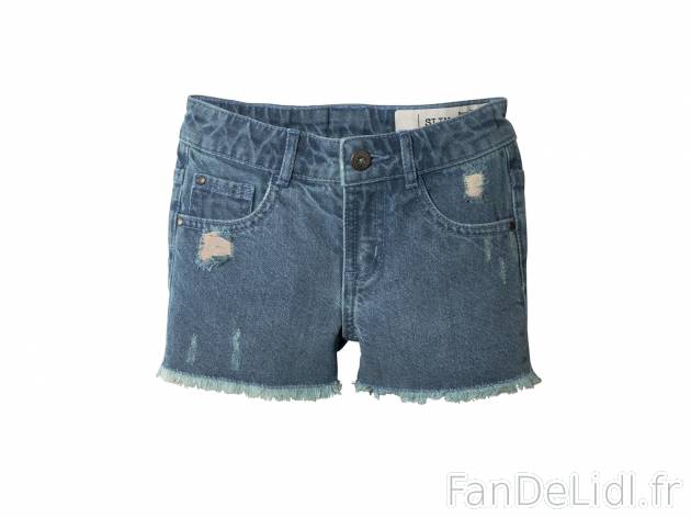 Short en jean fille , prezzo 6.99 €  
-  100 % coton
-  2 coloris au choix