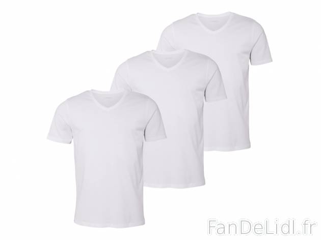 T-shirts homme , prezzo 7.99 €  
-  100 % coton
-  Lot de 3
-  2 coloris au choix