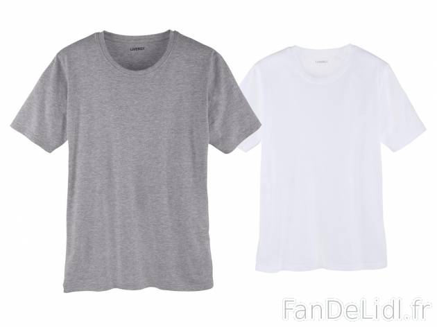 2 t-shirts homme , prezzo 5.99 € per Le lot au choix 
- Ex. : 85 % coton et 15 ...