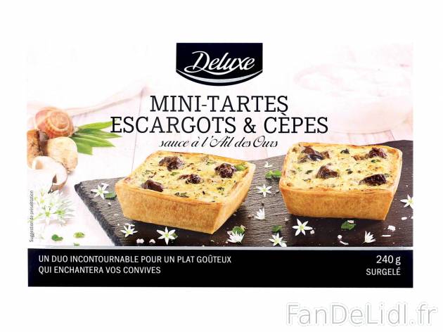Mini tartes escargots et cèpes sauce à l’ail des ours1 , prezzo 3.29 € per ...