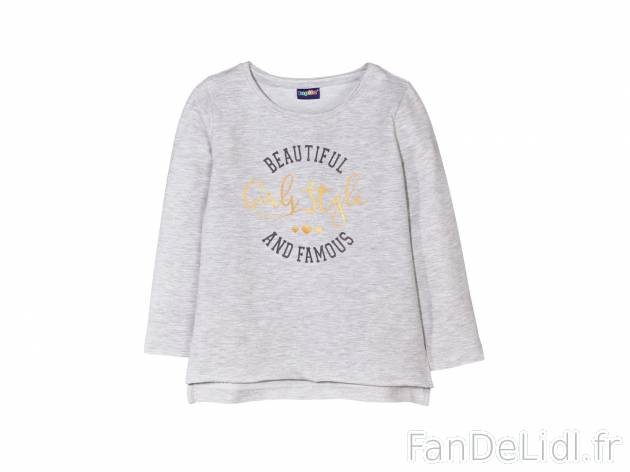 Sweat molletonné fille , prezzo 5.49 € 
- Ex. 92 % coton, 5 % élasthanne (creora®) ...