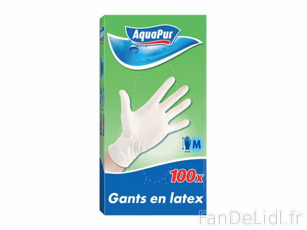 100 gants en latex , prezzo 4.99 €  
-  Tailles au choix : small ou medium ou large